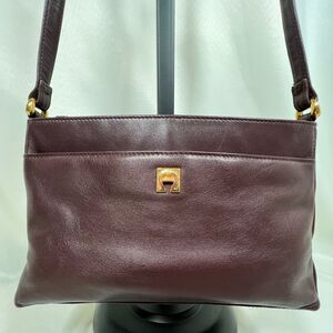 Vintage Etienne Aigner 90s Minimalist Oxblood Leather Crossbody Bag Y2K